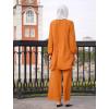 imageIDOPIP Abayas Dress for Women Muslim Long Sleeve Top Pants 2PCS Islamic Dubai Outfit Casual Ramadan Prayer Dress Clothes SetsOrange
