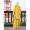 imageIDOPIP Abayas Dress for Women Muslim Long Sleeve Top Pants 2PCS Islamic Dubai Outfit Casual Ramadan Prayer Dress Clothes SetsYellow