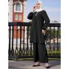 imageIDOPIP Abayas Dress for Women Muslim Outfits Long Sleeve Islamic Dress Shirt with Pants 2PCS Dubai Prayer Casual Clothes SetsBlack