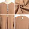 imageIDOPIP Abayas Dress for Women Muslim Outfits Long Sleeve Islamic Dress Shirt with Pants 2PCS Dubai Prayer Casual Clothes SetsKhaki