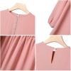 imageIDOPIP Abayas Dress for Women Muslim Outfits Long Sleeve Islamic Dress Shirt with Pants 2PCS Dubai Prayer Casual Clothes SetsPink