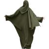 imageIDOPIP Abayas for Women Muslim Dress with Hijab OnePiece Long Sleeve Islamic Prayer Dress with Khimar Jilbab Kaftan ClothesArmy Green  Hijab