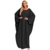imageIDOPIP Abayas for Women Muslim Dress with Hijab OnePiece Long Sleeve Islamic Prayer Dress with Khimar Jilbab Kaftan ClothesBlack 1pc Dress Only