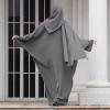imageIDOPIP Abayas for Women Muslim Dress with Hijab OnePiece Long Sleeve Islamic Prayer Dress with Khimar Jilbab Kaftan ClothesGray  Hijab