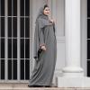 imageIDOPIP Abayas for Women Muslim Dress with Hijab OnePiece Long Sleeve Islamic Prayer Dress with Khimar Jilbab Kaftan ClothesGray  Hijab