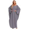 imageIDOPIP Abayas for Women Muslim Dress with Hijab OnePiece Long Sleeve Islamic Prayer Dress with Khimar Jilbab Kaftan ClothesGray 1pc Dress Only