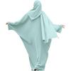 imageIDOPIP Abayas for Women Muslim Dress with Hijab OnePiece Long Sleeve Islamic Prayer Dress with Khimar Jilbab Kaftan ClothesGreen  Hijab