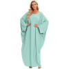 imageIDOPIP Abayas for Women Muslim Dress with Hijab OnePiece Long Sleeve Islamic Prayer Dress with Khimar Jilbab Kaftan ClothesGreen 1pc Dress Only