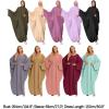 imageIDOPIP Abayas for Women Muslim Dress with Hijab OnePiece Long Sleeve Islamic Prayer Dress with Khimar Jilbab Kaftan ClothesGreen 1pc Dress Only