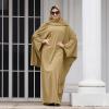 imageIDOPIP Abayas for Women Muslim Dress with Hijab OnePiece Long Sleeve Islamic Prayer Dress with Khimar Jilbab Kaftan ClothesKhaki  Hijab