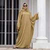 imageIDOPIP Abayas for Women Muslim Dress with Hijab OnePiece Long Sleeve Islamic Prayer Dress with Khimar Jilbab Kaftan ClothesKhaki  Hijab