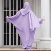 imageIDOPIP Abayas for Women Muslim Dress with Hijab OnePiece Long Sleeve Islamic Prayer Dress with Khimar Jilbab Kaftan ClothesLight Purple  Hijab
