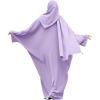 imageIDOPIP Abayas for Women Muslim Dress with Hijab OnePiece Long Sleeve Islamic Prayer Dress with Khimar Jilbab Kaftan ClothesLight Purple  Hijab