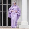 imageIDOPIP Abayas for Women Muslim Dress with Hijab OnePiece Long Sleeve Islamic Prayer Dress with Khimar Jilbab Kaftan ClothesLight Purple  Hijab