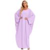 imageIDOPIP Abayas for Women Muslim Dress with Hijab OnePiece Long Sleeve Islamic Prayer Dress with Khimar Jilbab Kaftan ClothesLight Purple 1pc Dress Only