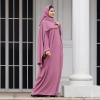 imageIDOPIP Abayas for Women Muslim Dress with Hijab OnePiece Long Sleeve Islamic Prayer Dress with Khimar Jilbab Kaftan ClothesPurple  Hijab