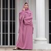 imageIDOPIP Abayas for Women Muslim Dress with Hijab OnePiece Long Sleeve Islamic Prayer Dress with Khimar Jilbab Kaftan ClothesPurple  Hijab