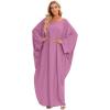 imageIDOPIP Abayas for Women Muslim Dress with Hijab OnePiece Long Sleeve Islamic Prayer Dress with Khimar Jilbab Kaftan ClothesPurple 1pc Dress Only