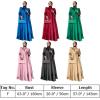 imageIDOPIP Abayas for Women Muslim Loose Maxi Satin Kaftan Dresses Islamic Dubai Oversized Swing Turtleneck Batwing Sleeve Gown