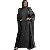 imageIDOPIP Abayas for Women Muslim Loose Maxi Satin Kaftan Dresses Islamic Dubai Oversized Swing Turtleneck Batwing Sleeve Gown