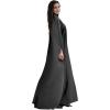imageIDOPIP Abayas for Women Muslim Loose Maxi Satin Kaftan Dresses Islamic Dubai Oversized Swing Turtleneck Batwing Sleeve Gown