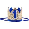imageIDOPIP Baby Boys First Birthday Cake Smash Outfit Bowtie Romper  Shorts Bodysuit  Sequins Crown 3PCS Set Photo Prop