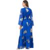 imageIDOPIP Embroidery Abayas for Women Muslim Moroccan Floral Maxi Kaftan Dress Arabic Islamic Dubai Robe Ramadan Prayer ClothesRoyal Blue