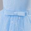 imageIDOPIP Flower Girl Sequin Appliques Dress for Kids Wedding Pageant Party Long Gown Princess Birthday Communion Tulle DressesBlue  Sequin