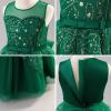 imageIDOPIP Flower Girl Sequin Appliques Dress for Kids Wedding Pageant Party Long Gown Princess Birthday Communion Tulle DressesGreen  Sequin
