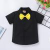 imageIDOPIP Kids Baby Boys Birthday Cake Smash Outfit Gentleman Necktie Shirt Suspenders Shorts Ears Halloween Christmas CostumeBlack  Red 4pcs