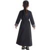 imageIDOPIP Kids Girls Muslim Abaya Dress with Belt Long Sleeve Zip Hooded Islamic Kaftan Maxi Dress Full Cover Thobe Gown ClothesBlack No Hooded