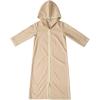 imageIDOPIP Kids Girls Muslim Abaya Dress with Belt Long Sleeve Zip Hooded Islamic Kaftan Maxi Dress Full Cover Thobe Gown ClothesCamel Hooded
