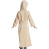 imageIDOPIP Kids Girls Muslim Abaya Dress with Belt Long Sleeve Zip Hooded Islamic Kaftan Maxi Dress Full Cover Thobe Gown ClothesCamel Hooded