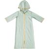 imageIDOPIP Kids Girls Muslim Abaya Dress with Belt Long Sleeve Zip Hooded Islamic Kaftan Maxi Dress Full Cover Thobe Gown ClothesGreen Hooded
