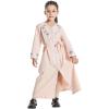 imageIDOPIP Kids Girls Muslim Abaya Dress with Belt Long Sleeve Zip Hooded Islamic Kaftan Maxi Dress Full Cover Thobe Gown ClothesPink No Hooded