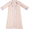 imageIDOPIP Kids Girls Muslim Abaya Dress with Belt Long Sleeve Zip Hooded Islamic Kaftan Maxi Dress Full Cover Thobe Gown ClothesPink No Hooded