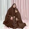 imageIDOPIP Mommy and Me Matching Abaya for Muslim Women Girls Long Maxi Skirt  Khimar Hijab Burkas 2PCS Islamic Prayer Clothes