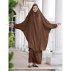 imageIDOPIP Mommy and Me Matching Abaya for Muslim Women Girls Long Maxi Skirt  Khimar Hijab Burkas 2PCS Islamic Prayer Clothes