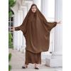 imageIDOPIP Mommy and Me Matching Abaya for Muslim Women Girls Long Maxi Skirt  Khimar Hijab Burkas 2PCS Islamic Prayer Clothes