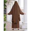 imageIDOPIP Mommy and Me Matching Abaya for Muslim Women Girls Long Maxi Skirt  Khimar Hijab Burkas 2PCS Islamic Prayer Clothes