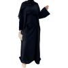 imageIDOPIP Muslim Abaya Dress for Women Long Sleeve Open Front Cardigan  Kaftan  Skirt  Hijab 34PCS Islamic Prayer Outfit SetBlack No Hijab