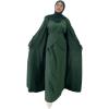 imageIDOPIP Muslim Abaya Dress for Women Long Sleeve Open Front Cardigan  Kaftan  Skirt  Hijab 34PCS Islamic Prayer Outfit SetBlackish Green  Hijab