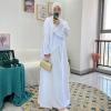 imageIDOPIP Muslim Abaya Dress for Women Long Sleeve Open Front Cardigan  Kaftan  Skirt  Hijab 34PCS Islamic Prayer Outfit SetWhite  Hijab