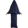 imageIDOPIP Muslim Abaya for Women One Piece Long Sleeve Islamic Prayer Dress Maxi Kaftan Robe Prayer Clothes with Khimar HijabNavy Blue