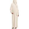 imageIDOPIP Muslim Abaya for Women One Piece Long Sleeve Islamic Prayer Dress with Hooded Hijab Jilbab Loose Maxi Kaftan Dubai Robe Full Length Cover Gown Middle East Modest Prayer Clothes Beige No1