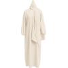 imageIDOPIP Muslim Abaya for Women One Piece Long Sleeve Islamic Prayer Dress with Hooded Hijab Jilbab Loose Maxi Kaftan Dubai Robe Full Length Cover Gown Middle East Modest Prayer Clothes Beige No1