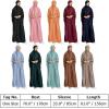imageIDOPIP Muslim Abaya for Women One Piece Long Sleeve Islamic Prayer Dress with Hooded Hijab Maxi Kaftan Robe Modest ClothesOrange