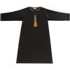 imageIDOPIP Muslim Arabic Thobe for Boys Kids Long Sleeve Islamic Arabic Kaftan Robe Embroidered Abaya Dress Clothes with PocketsBlack