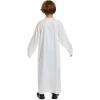 imageIDOPIP Muslim Arabic Thobe for Boys Kids Long Sleeve Islamic Arabic Kaftan Robe Embroidered Abaya Dress Clothes with PocketsWhite