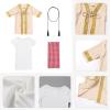 imageIDOPIP Muslim Baby Boys Ramadan Eid Outfit Cardigan Kaftan Thobe Arabic Islamic Abaya Dubai Robe Clothes with Head ScarfRopeBeige